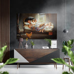 The Portrait of Happiness Brushed Aluminium Dibond Wall Art.