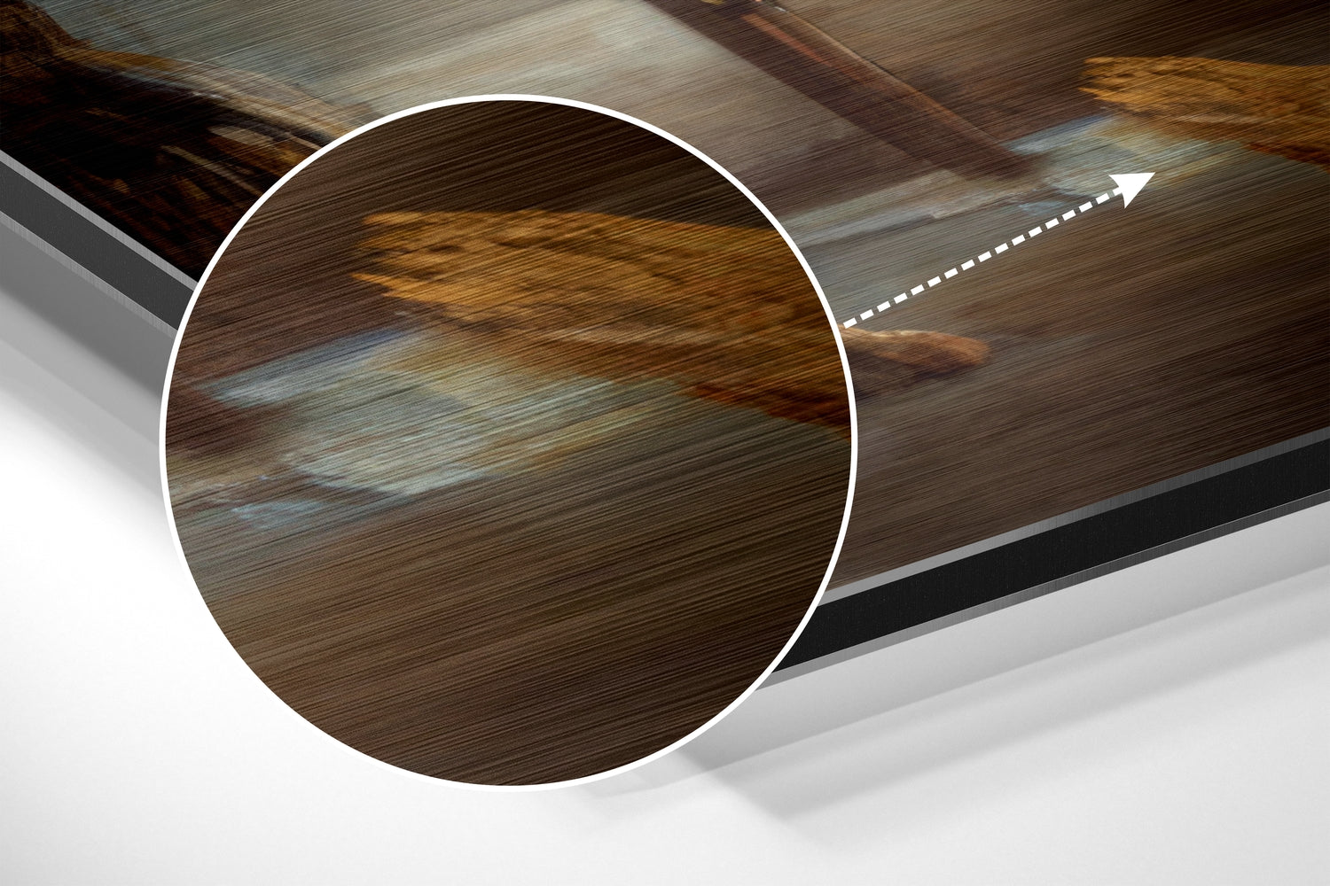 The Portrait of Happiness Brushed Aluminium Dibond Wall Art.