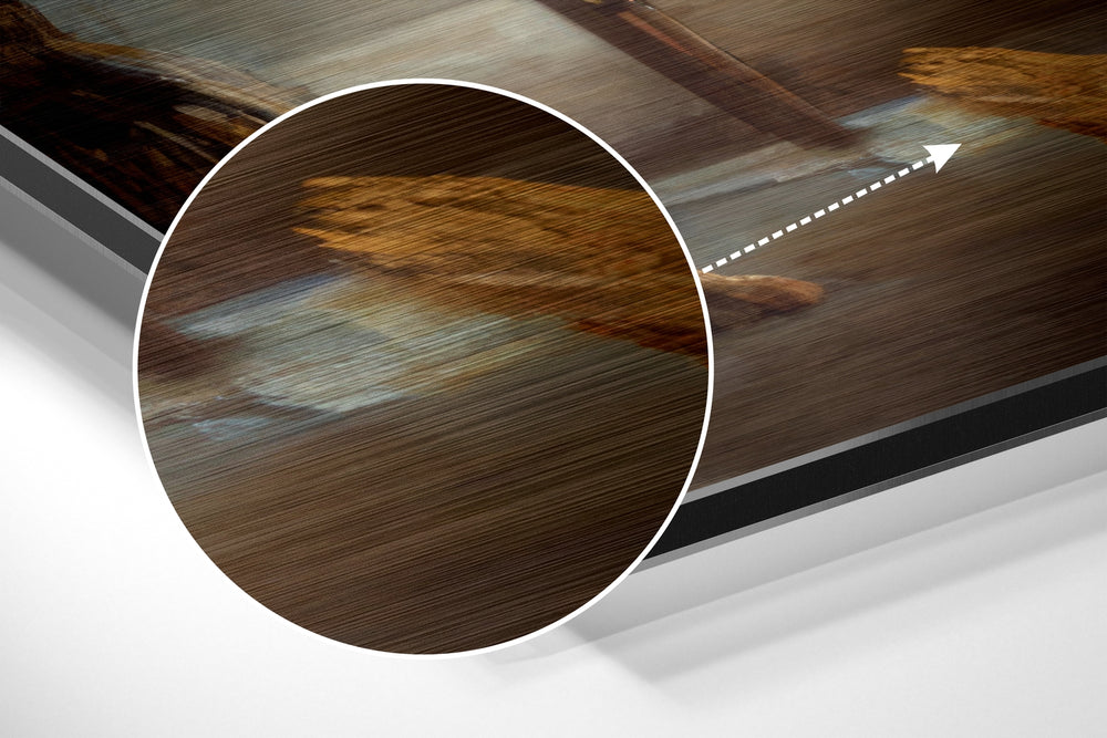 The Portrait of Happiness Brushed Aluminium Dibond Wall Art.