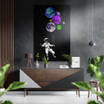 Astronaut's Balloons Brushed Aluminium Dibond Wall Art.