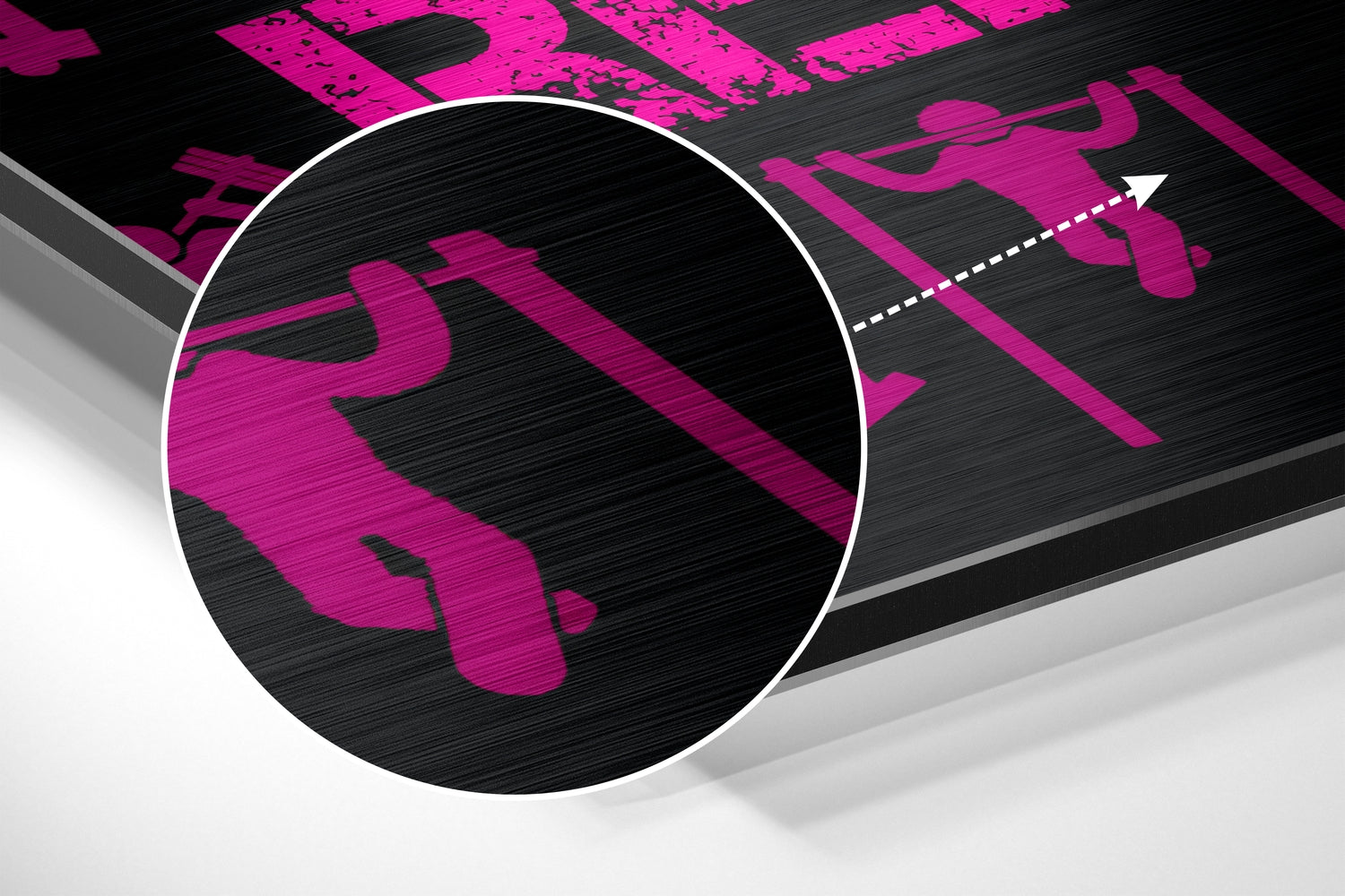 Eat, Lift, Sleep Brushed Aluminium Dibond Wall Art.