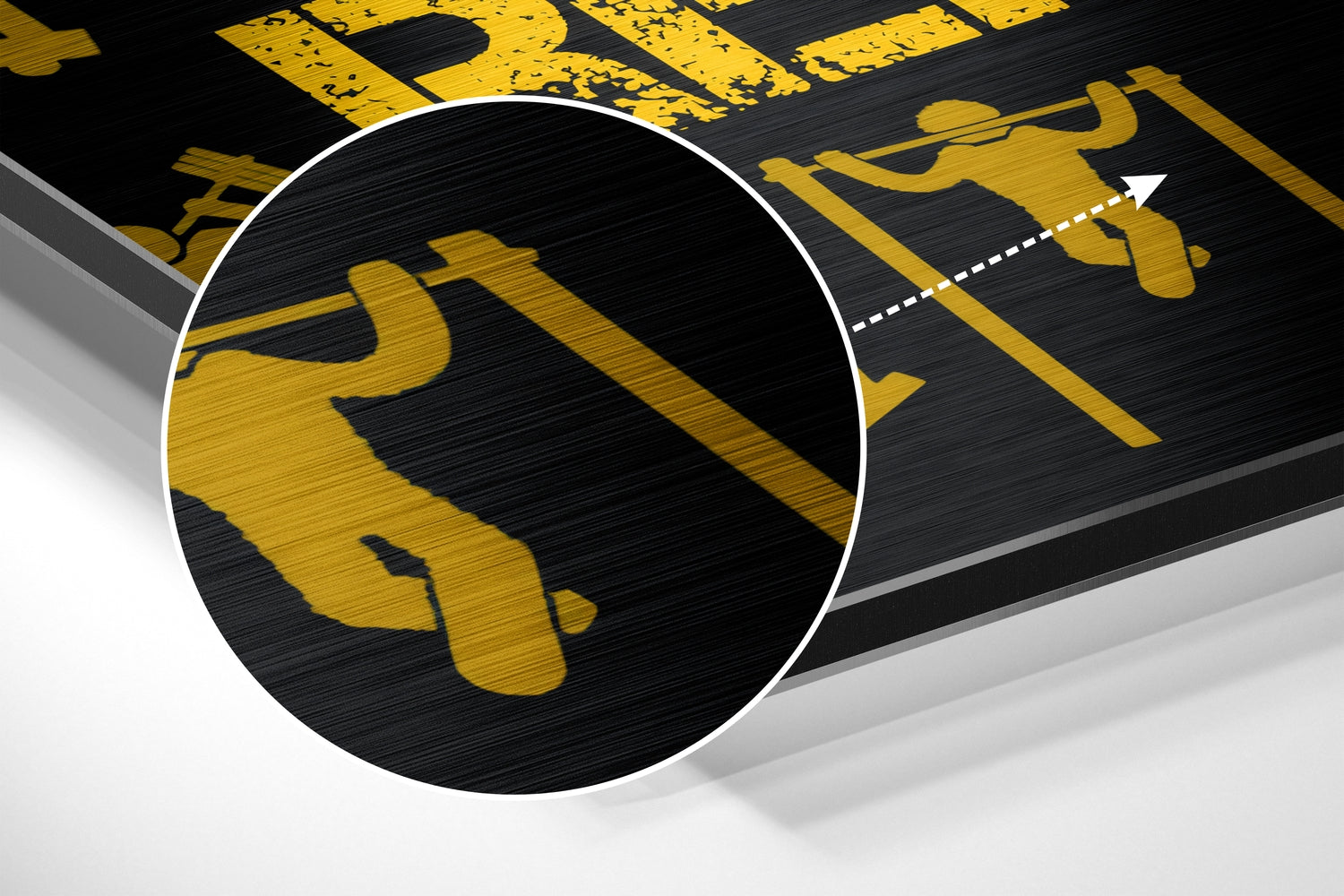 Eat, Lift, Sleep Brushed Aluminium Dibond Wall Art.