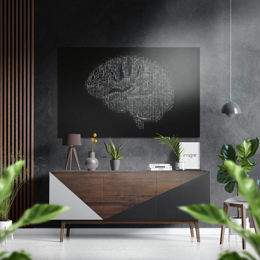 Brain Brushed Aluminium Dibond Wall Art.