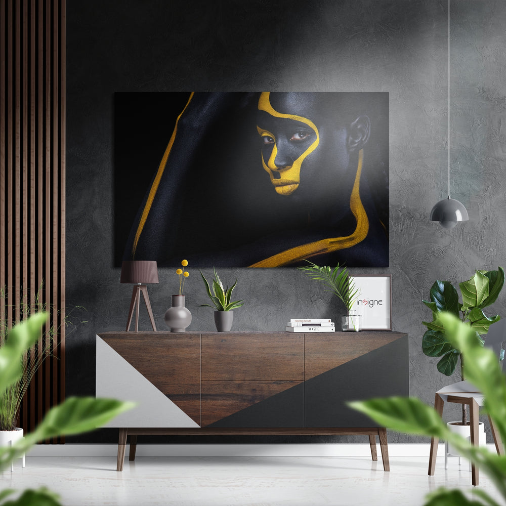 Yellow Stance Brushed Aluminium Dibond Wall Art.