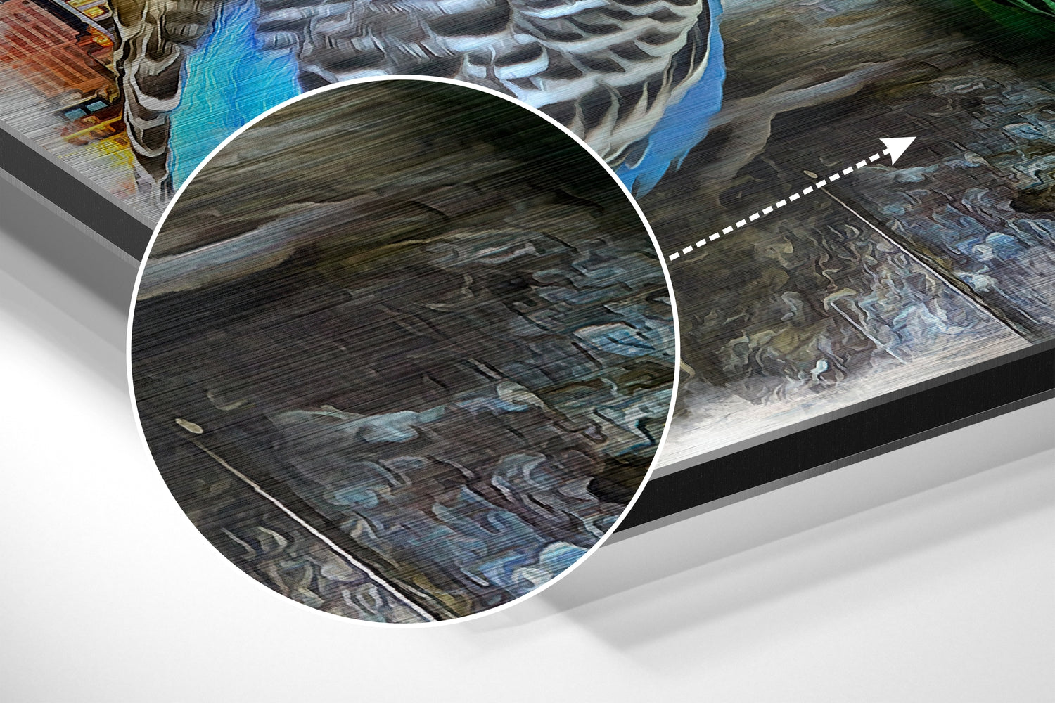 Budgies in Love Brushed Aluminium Dibond Wall Art.