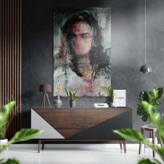 Speechless Face Brushed Aluminium Dibond Wall Art.