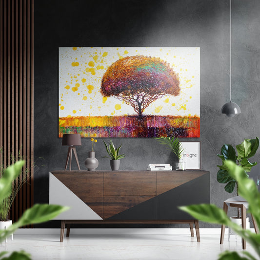 Lonely Tree Brushed Aluminium Dibond Wall Art.