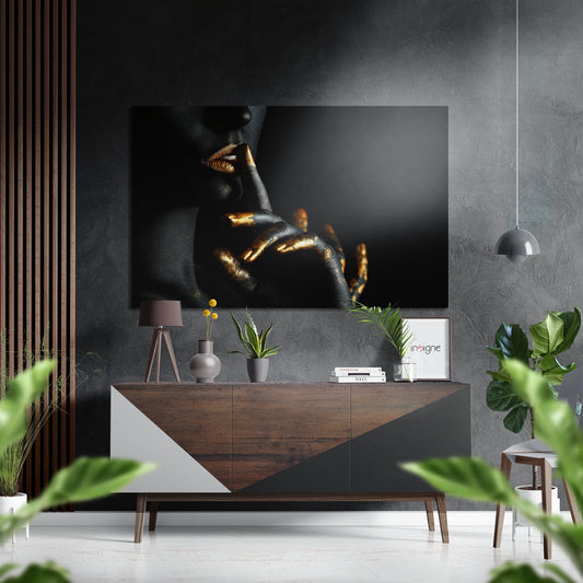 Sssh Brushed Aluminium Dibond Wall Art.