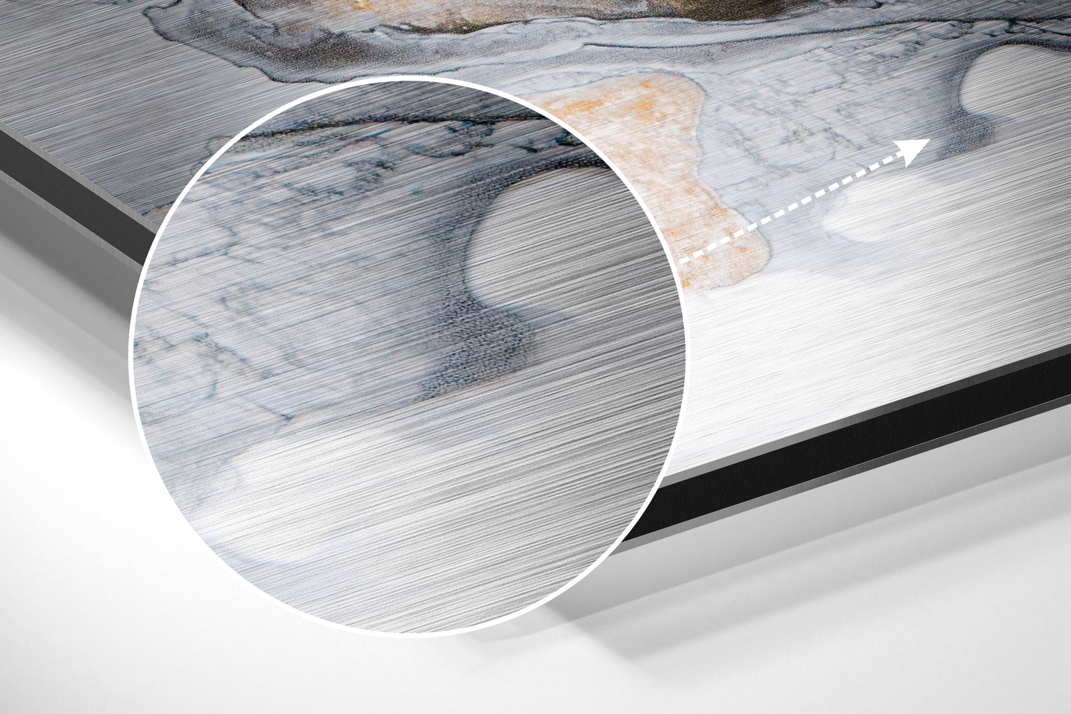 Marbleous Brushed Aluminium Dibond Wall Art.