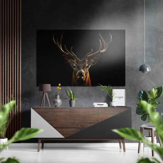 Deer Brushed Aluminium Dibond Wall Art.