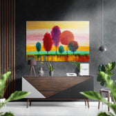 Trees of Colors Brushed Aluminium Dibond Wall Art.