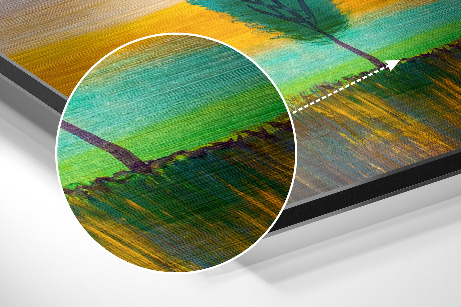 Trees of Colors Brushed Aluminium Dibond Wall Art.