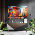 City of Colors Brushed Aluminium Dibond Wall Art.