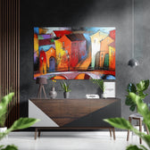 City of Colors Brushed Aluminium Dibond Wall Art.