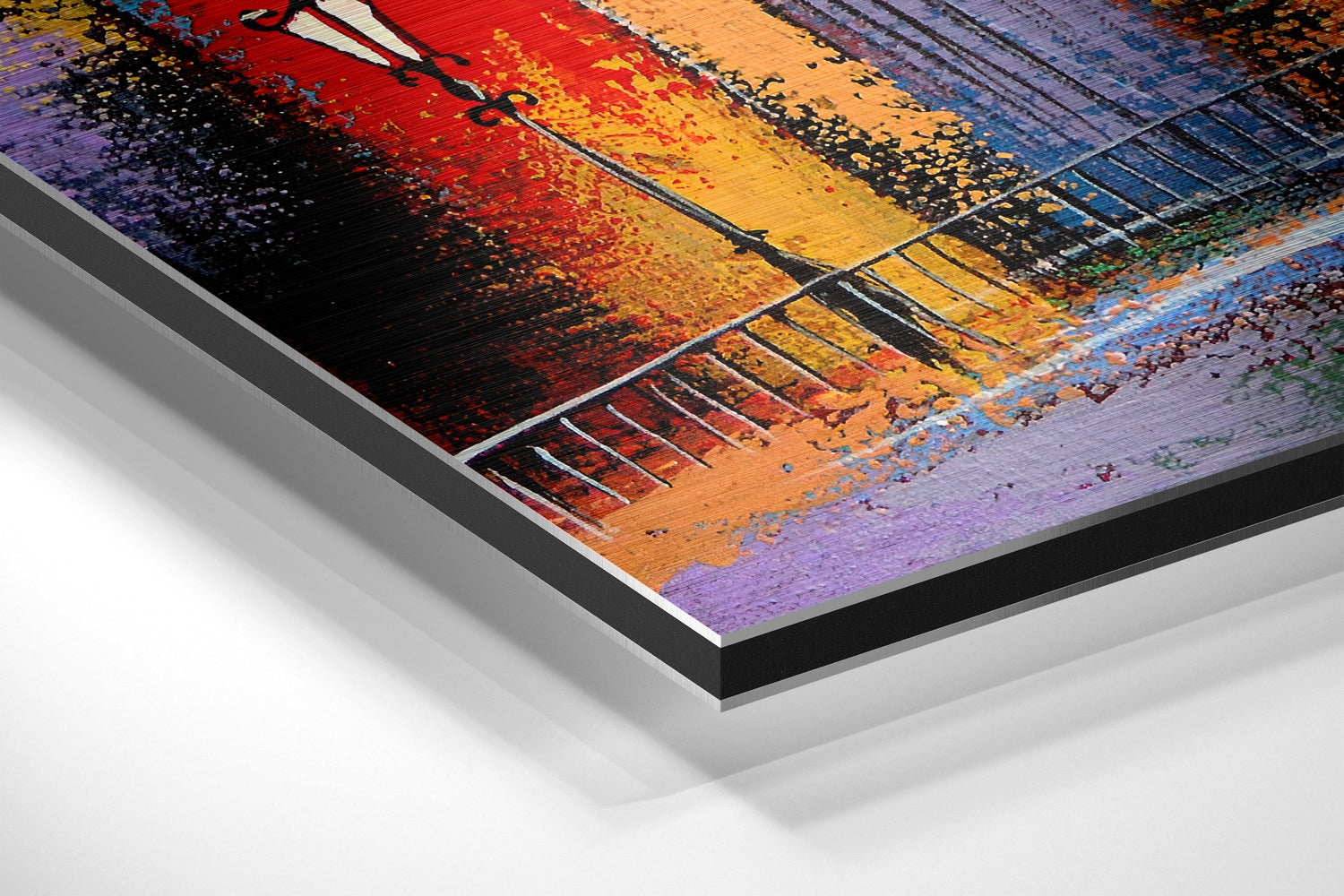 City of Colors Brushed Aluminium Dibond Wall Art.