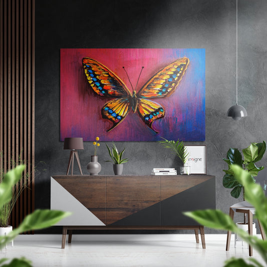 Butterfly Brushed Aluminium Dibond Wall Art.