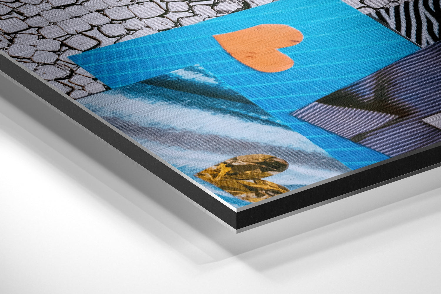 Patchwork Eyes Brushed Aluminium Dibond Wall Art.