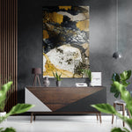 Golden Marble Brushed Aluminium Dibond Wall Art.