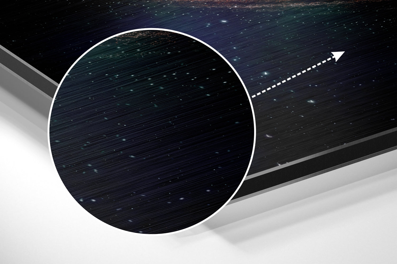 Space Brushed Aluminium Dibond Wall Art.