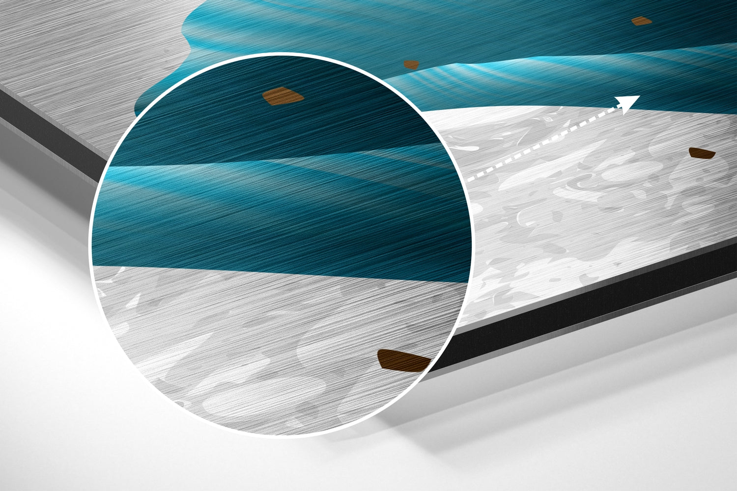 Feathers Brushed Aluminium Dibond Wall Art.