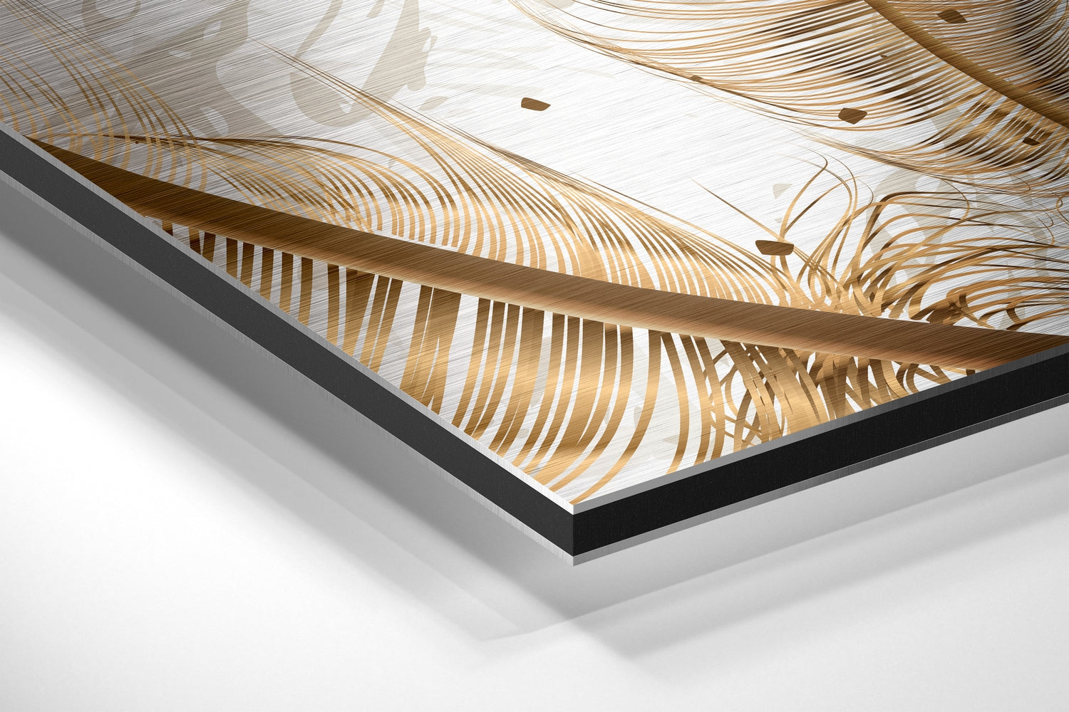 Feathers Brushed Aluminium Dibond Wall Art.