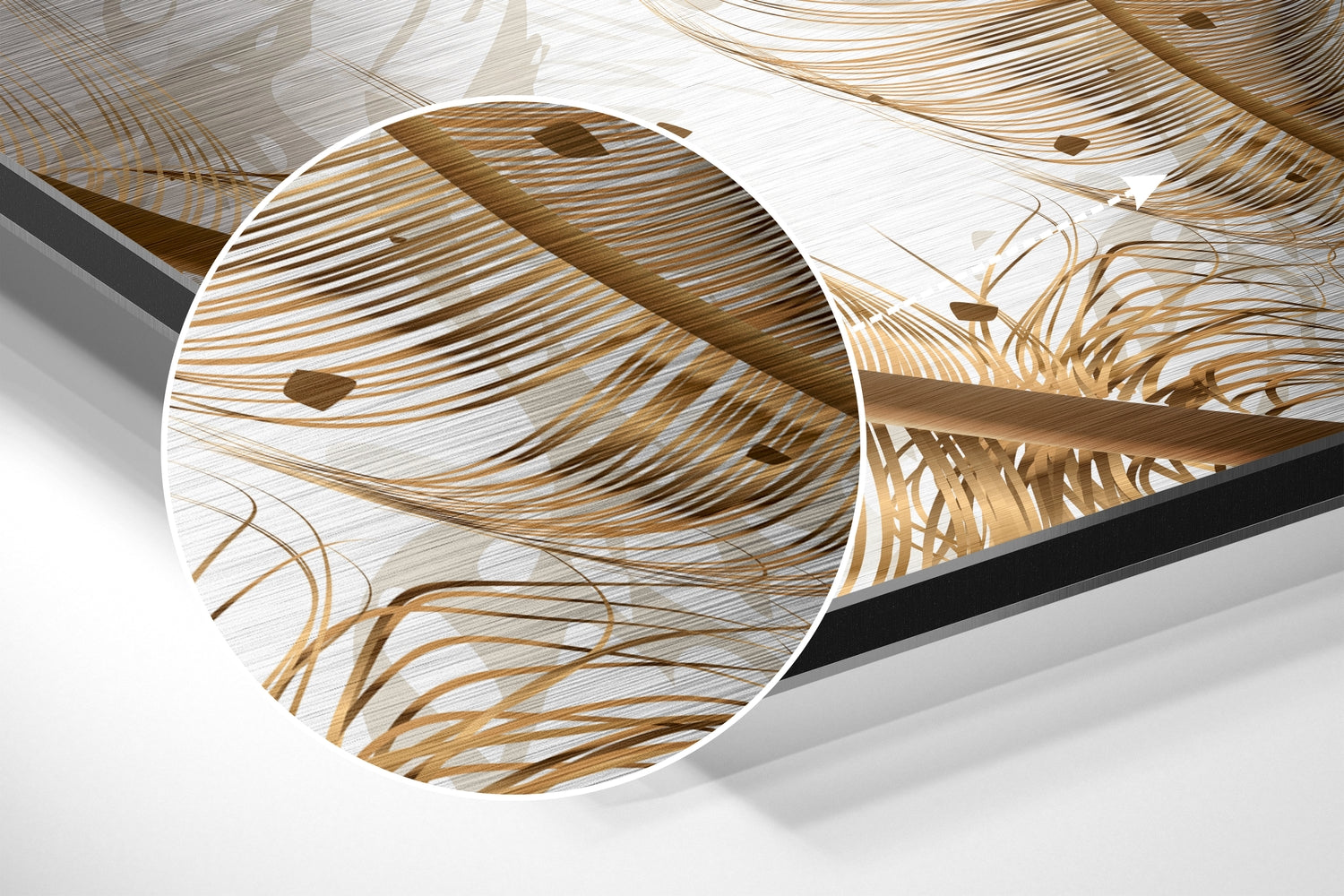 Feathers Brushed Aluminium Dibond Wall Art.