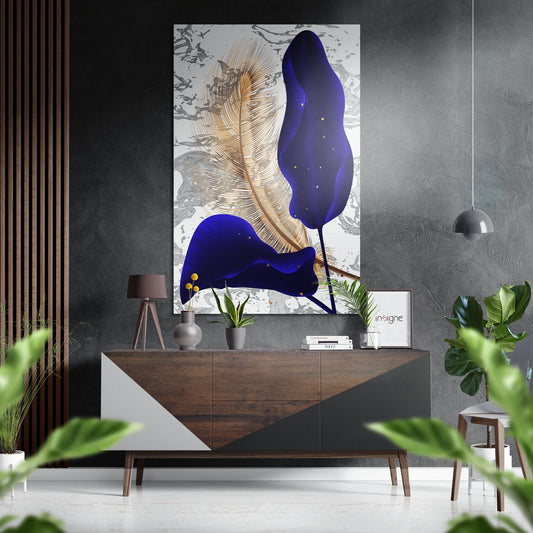 Feathers Brushed Aluminium Dibond Wall Art.