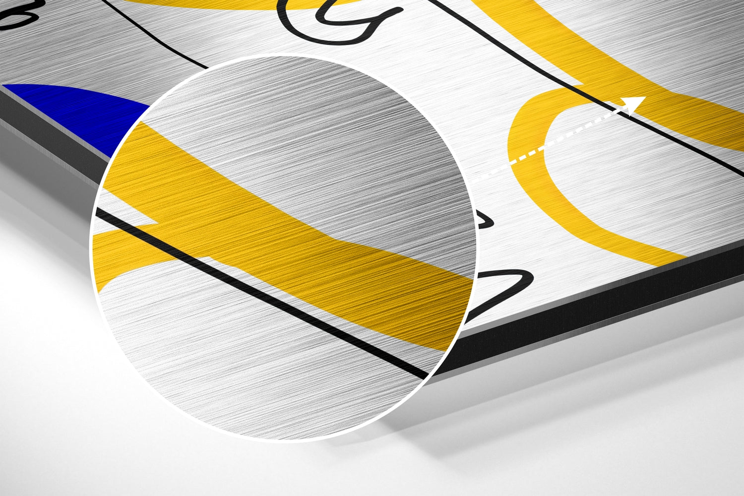 Line Art Brushed Aluminium Dibond Wall Art.