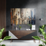 City Silhouette Brushed Aluminium Dibond Wall Art.