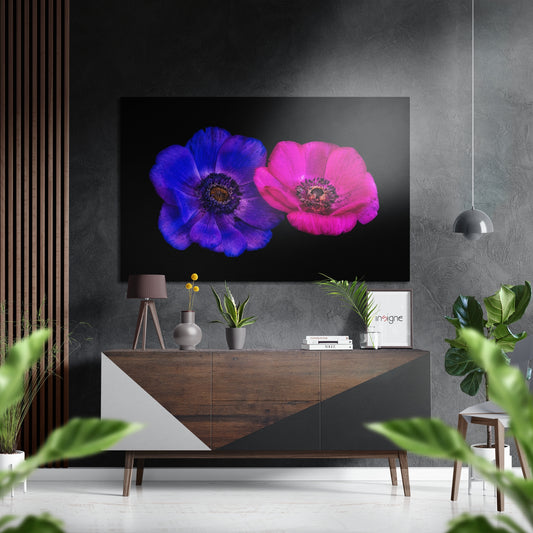 Flowers Brushed Aluminium Dibond Wall Art.