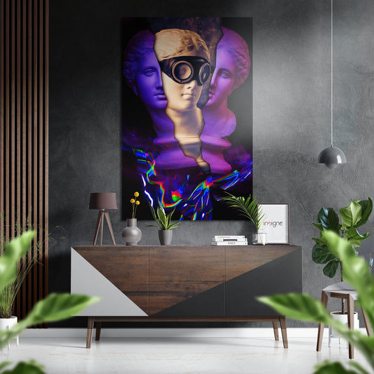 Behinde the Statue Brushed Aluminium Dibond Wall Art.