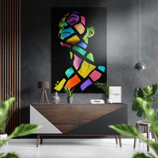 Giraffe Style Brushed Aluminium Dibond Wall Art.