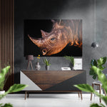 Rhinoceros Brushed Aluminium Dibond Wall Art.