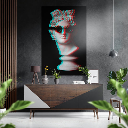 Cool Statue Brushed Aluminium Dibond Wall Art.