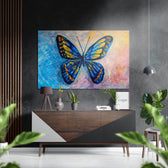 Butterfly Brushed Aluminium Dibond Wall Art.