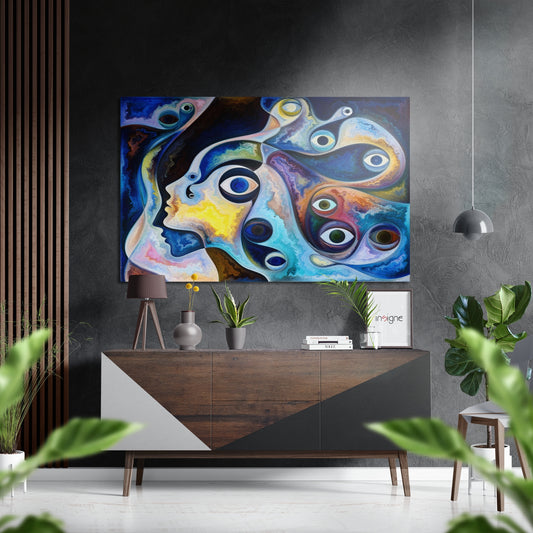Evil Eye Bead Brushed Aluminium Dibond Wall Art.