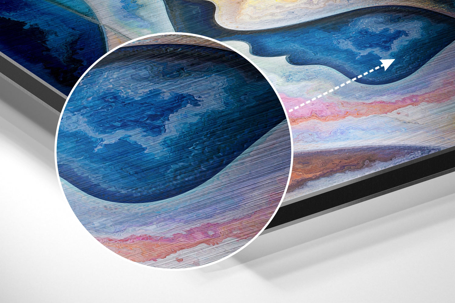 Evil Eye Bead Brushed Aluminium Dibond Wall Art.