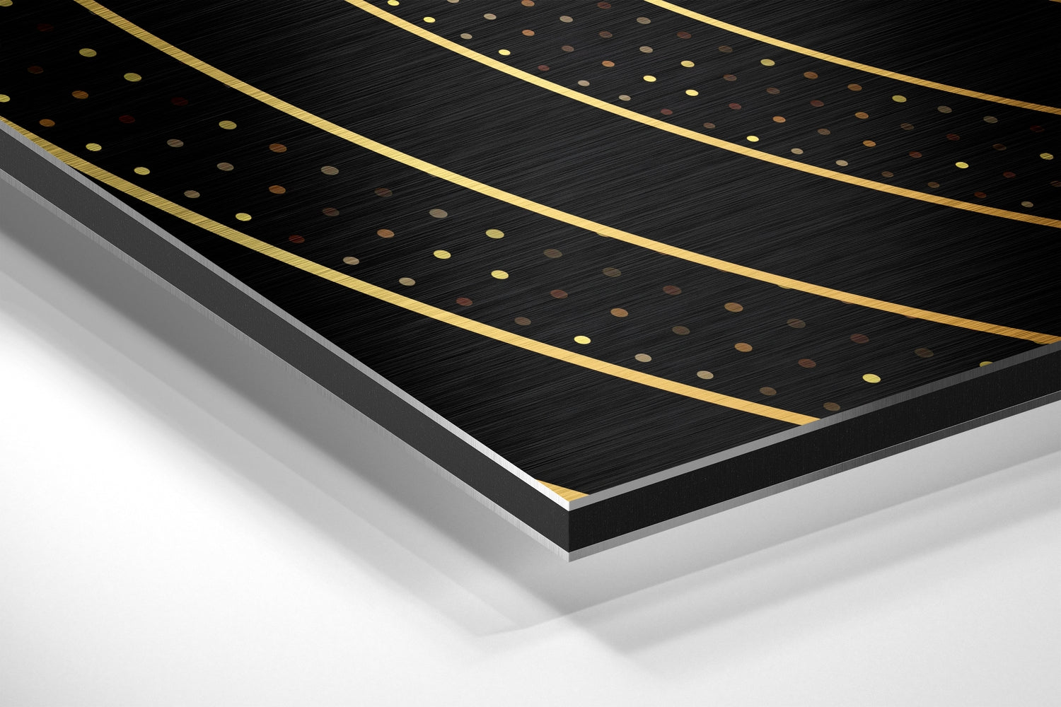 Circles Brushed Aluminium Dibond Wall Art.