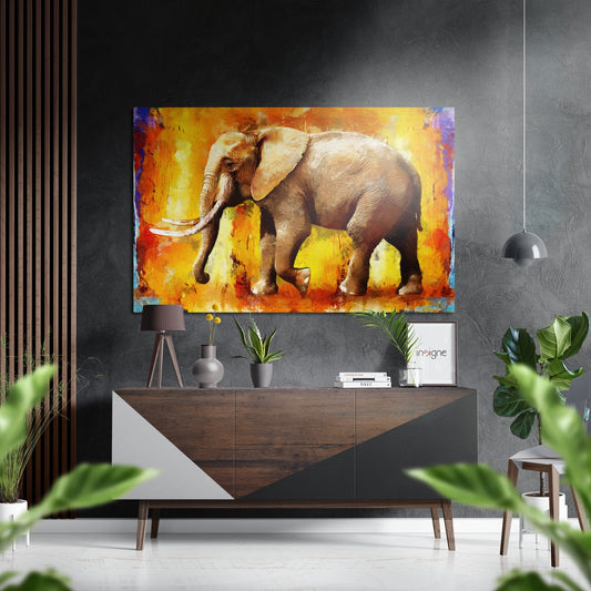 Elephant Brushed Aluminium Dibond Wall Art.