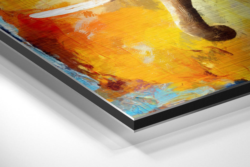 Elephant Brushed Aluminium Dibond Wall Art.