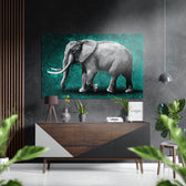 Elephant Brushed Aluminium Dibond Wall Art.