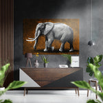 Elephant Brushed Aluminium Dibond Wall Art.