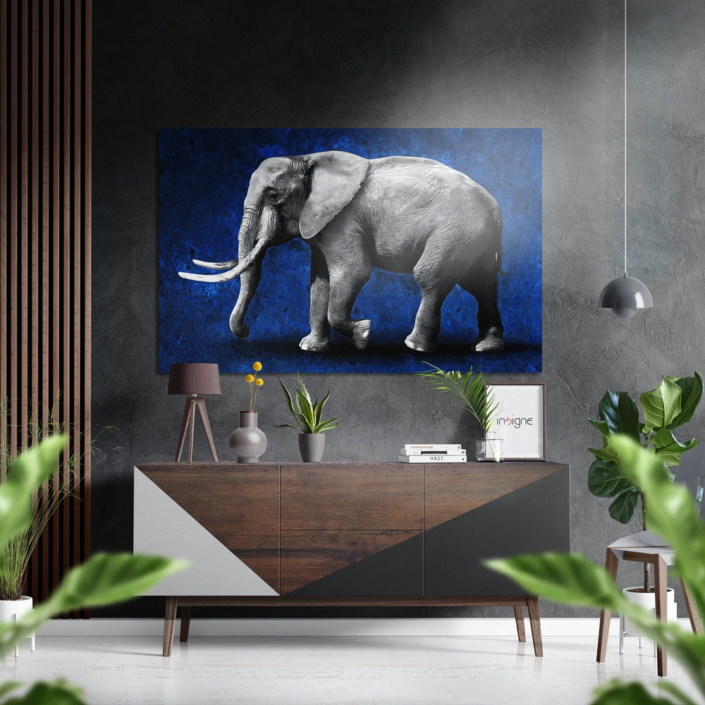 Elephant Brushed Aluminium Dibond Wall Art.