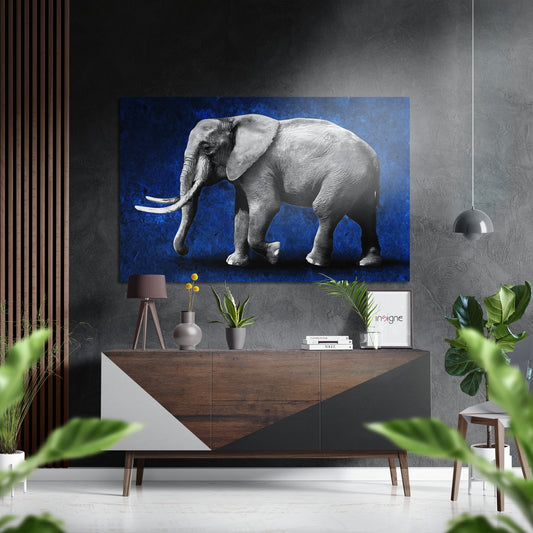 Elephant Brushed Aluminium Dibond Wall Art.