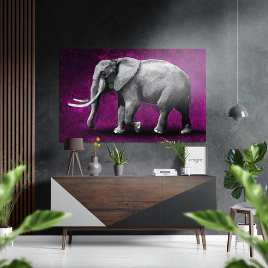 Elephant Brushed Aluminium Dibond Wall Art.