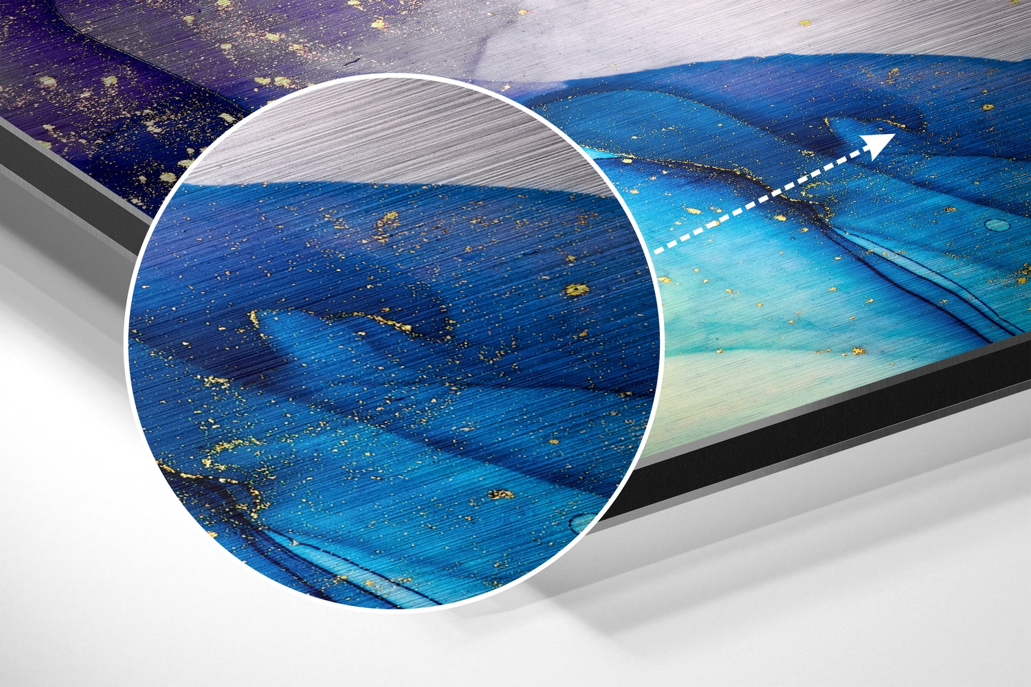 Purple Wave Brushed Aluminium Dibond Wall Art.