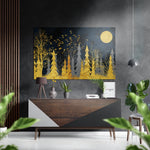 Golden Forest Brushed Aluminium Dibond Wall Art.