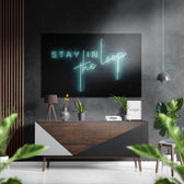 Stay in the Loop Brushed Aluminium Dibond Wall Art.