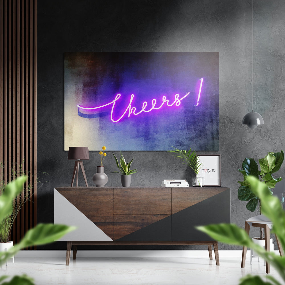 Cheers Brushed Aluminium Dibond Wall Art.