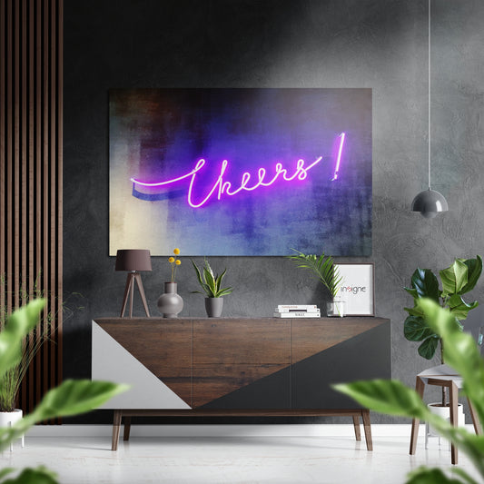 Cheers Brushed Aluminium Dibond Wall Art.